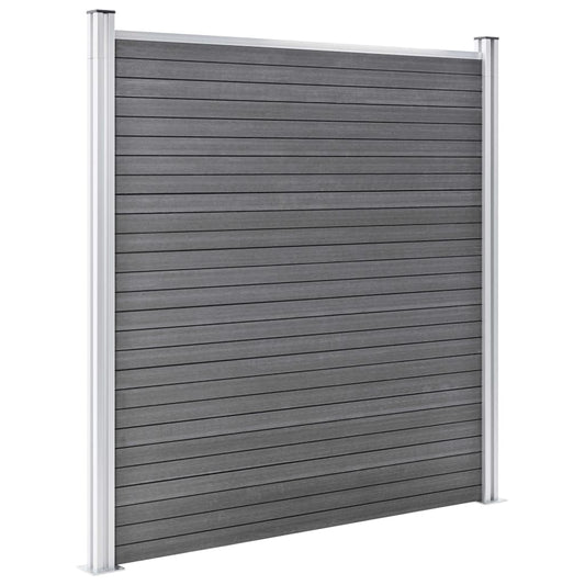 Set De Valla 4 Cuadradas + 1 Oblicua Wpc Gris 792x186 Cm / Vetonek_0