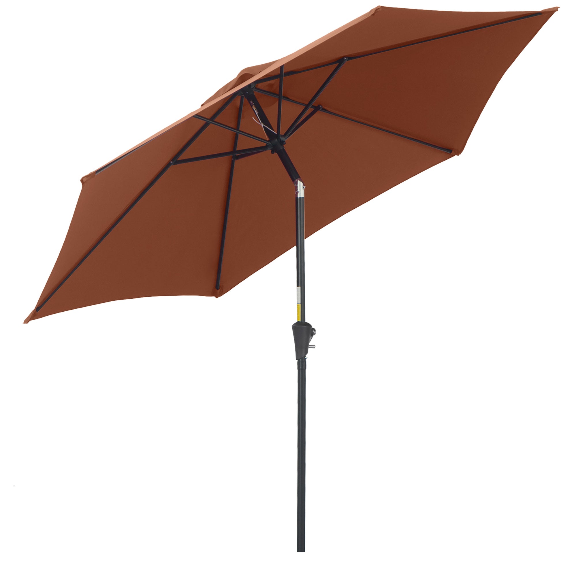 Outsunny Sombrilla Para Jardín Ø260x235 Cm Parasol De Aluminio Reclinable Café_0
