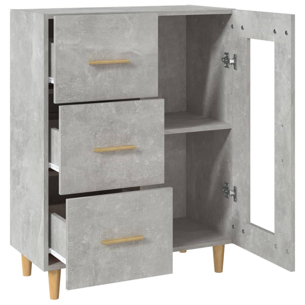Aparador De Madera De Ingeniería Gris Hormigón 69,5x34x90 Cm / Vetonek_2