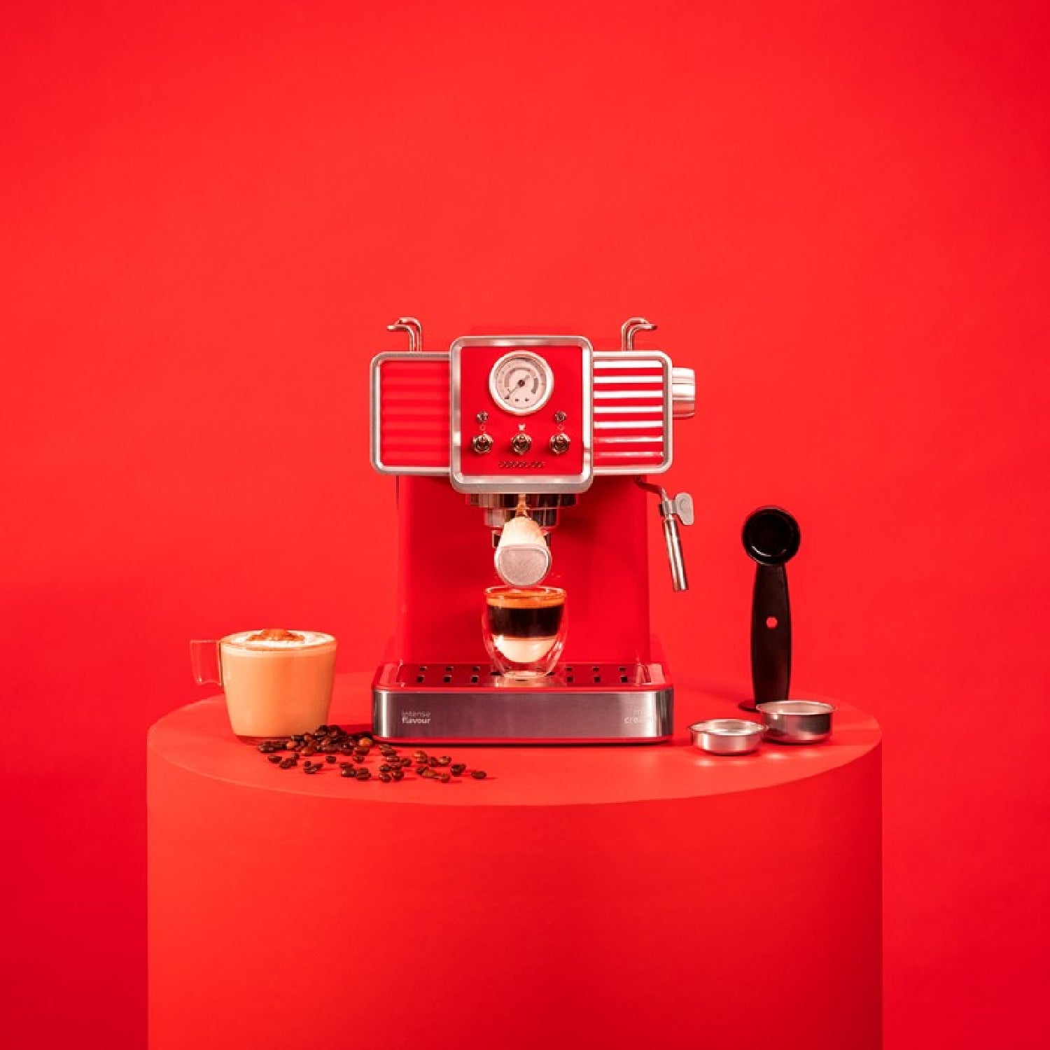 Cecotec Cafetera Express Power Espresso 20 Tradizionale Light Red_2