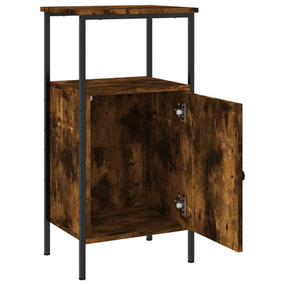 Mesita De Noche Madera De Ingeniería Roble Ahumado 41x31x80 Cm_4