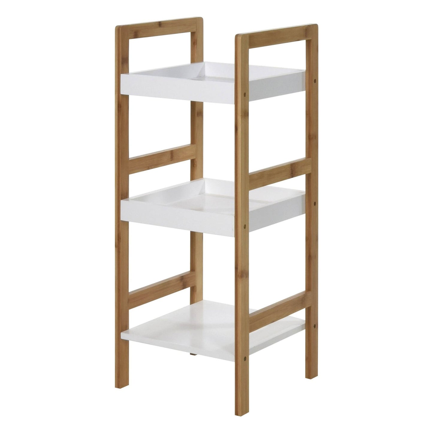Well Home Estantería De Baño Con 3 Estantes En Mdf Y Patas De Bambú H.72cm_0