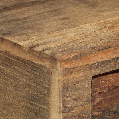 Mesita De Noche De Madera Maciza Reciclada 40x35x40 Cm_3