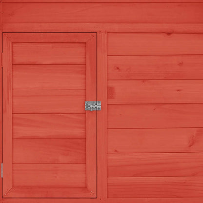 Vidaxl Gallinero Madera Maciza De Abeto Rojo Y Blanco 150x96x110 Cm_5