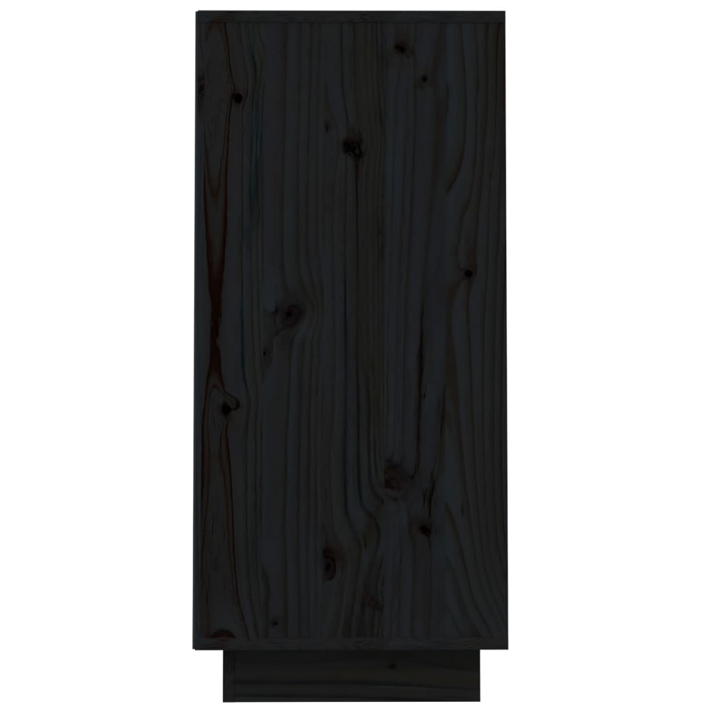Mesa Consola De Madera Maciza De Pino Negro 60x34x75 Cm / Vetonek_4