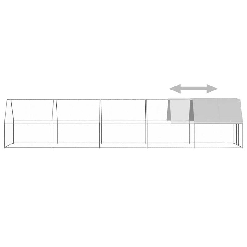 Vidaxl Jaula Gallinero De Acero Galvanizado 2x10x2 M_3