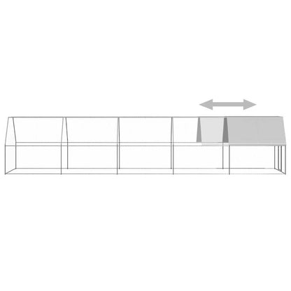 Vidaxl Jaula Gallinero De Acero Galvanizado 2x10x2 M_3