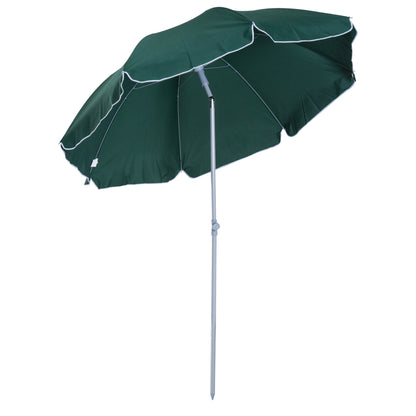 Outsunny Sombrilla De Playa Diámetro Ø202 Cm Con Techo Inclinable Poste_0