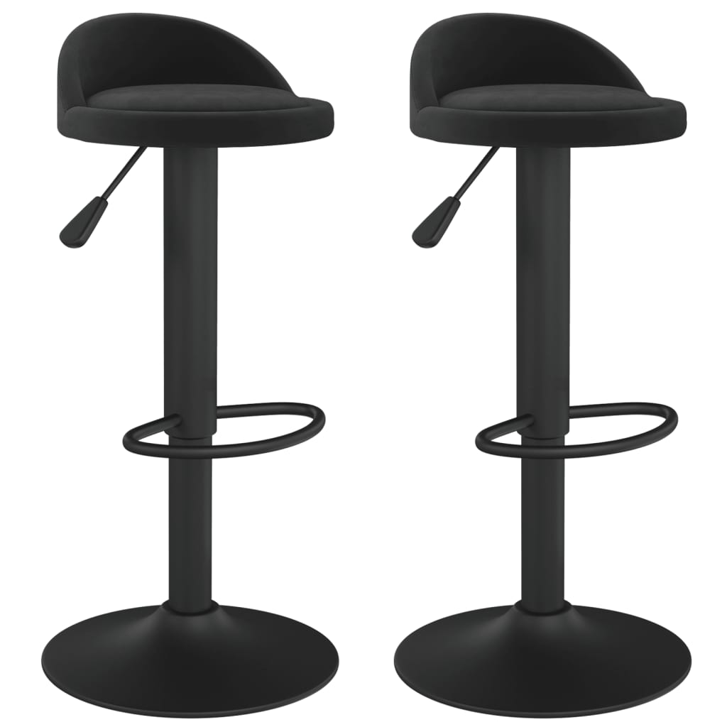 Taburetes De Cocina 2 Unidades Terciopelo Negro_0
