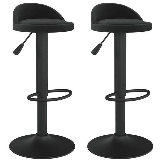 Taburetes De Cocina 2 Unidades Terciopelo Negro_0