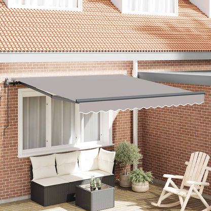 Toldo Retráctil Gris Claro 300 X 250 Cm Tela Y Aluminio_1