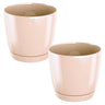 2x Maceta Redonda De Plastico Coubi Round P En Color Crema 12 (largo) X 12 (ancho) X 11 (altura) Cm