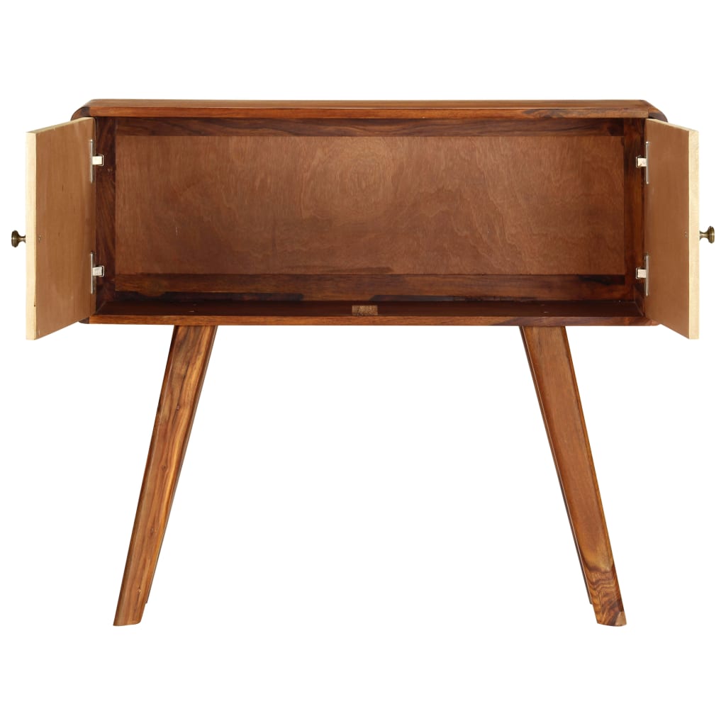 Aparador De Madera Maciza De Sheesham Y Dorados 90x30x77 Cm_2