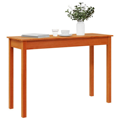 Mesa Consola Madera Maciza De Pino Marrón Cera 110x40x75 Cm_2