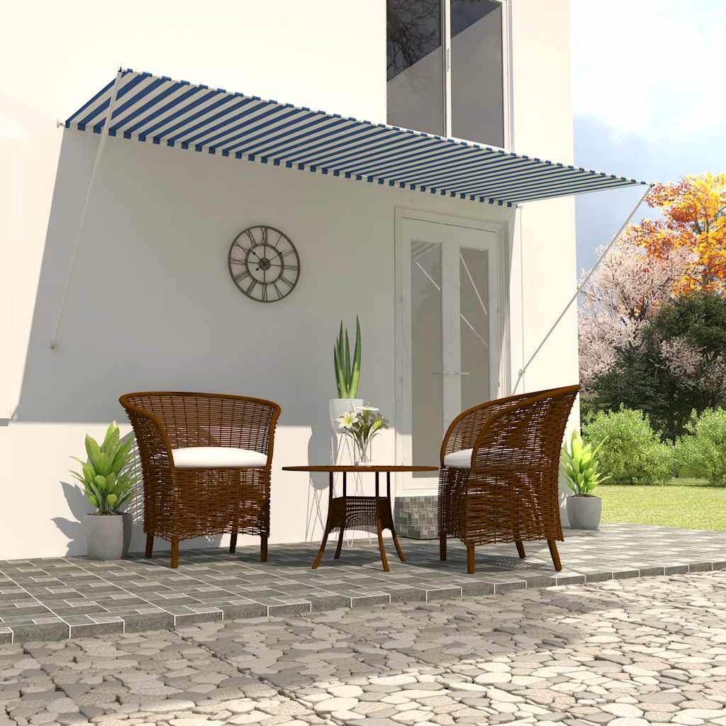 Toldo Retráctil 300x150 Cm Azul Y Blanco_1