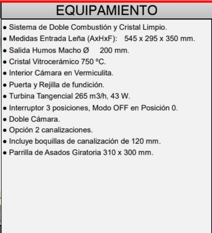 BRICOSOL Chimenea de leña frontal FM Modelo C-300 Sin Turbina, Vermiculita_1