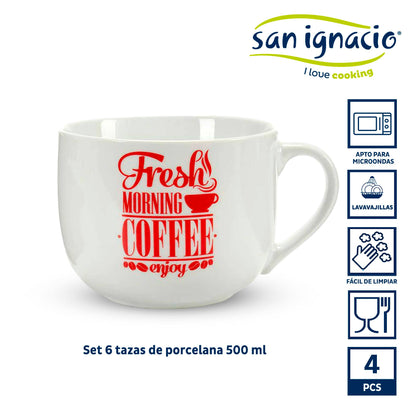 Tazon Asa Coffee Rojo 4 Mod Surtido Colección Vessia_1