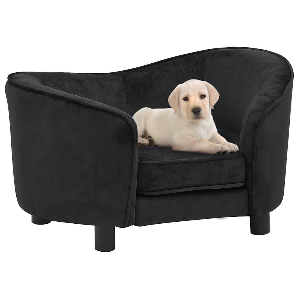 Vidaxl Sofá Para Perros Felpa Negro 69x49x40 Cm_1
