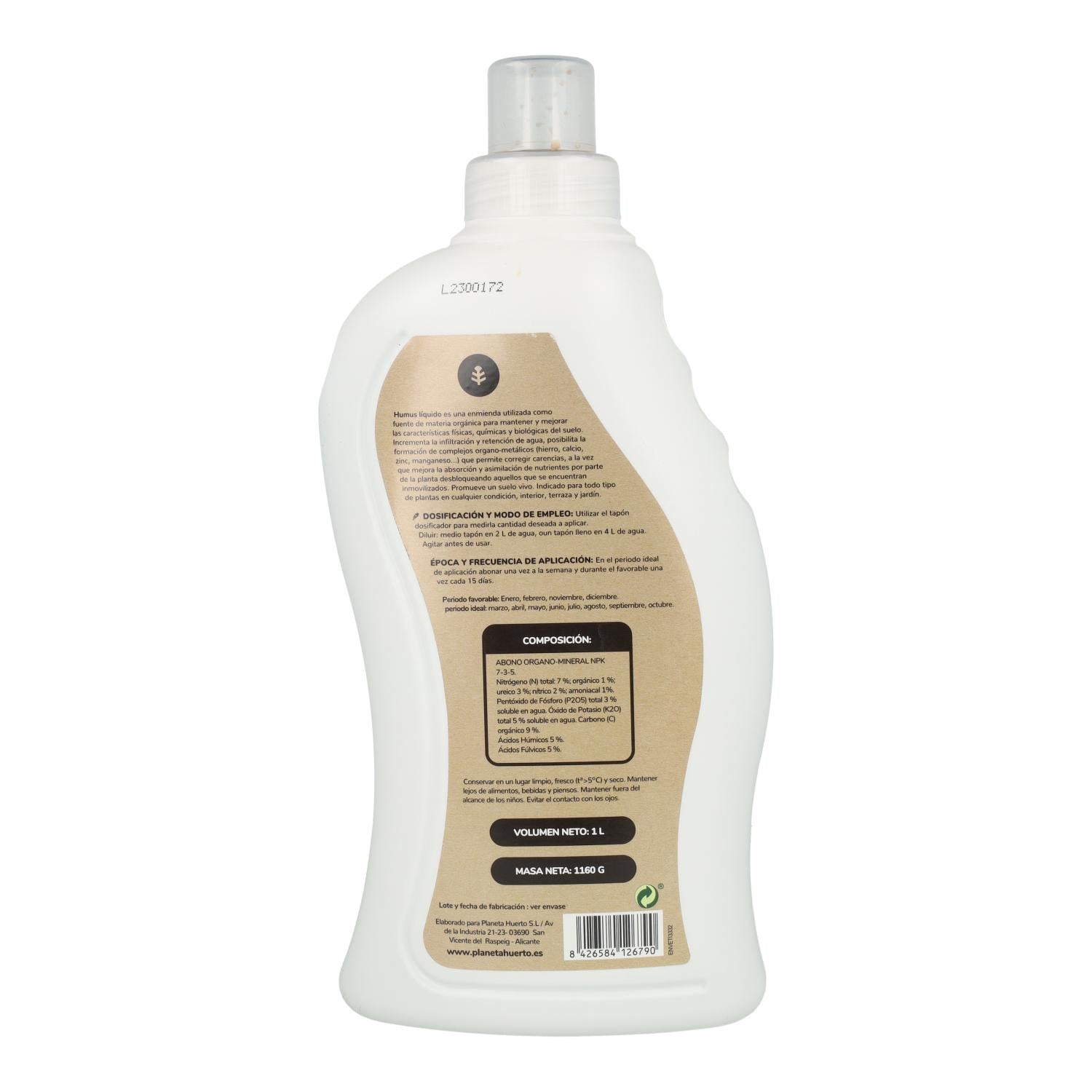 Abono órgano-mineral NPK enriquecido con Humus Planeta Huerto 1 Litro