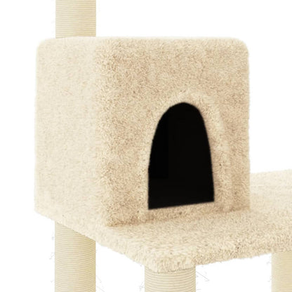 Vidaxl Rascador Para Gatos Con Postes De Sisal Color Crema 118,5 Cm_5