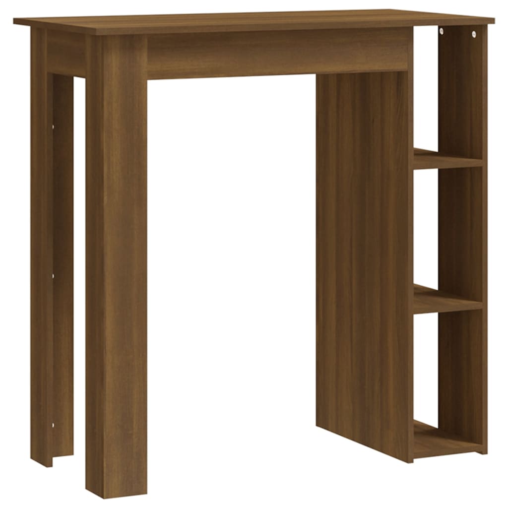 Mesa Alta Con Estante Marrón Roble 102x50x103,5 Cm_0