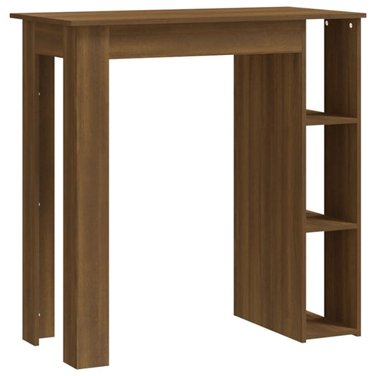 Mesa Alta Con Estante Marrón Roble 102x50x103,5 Cm_0