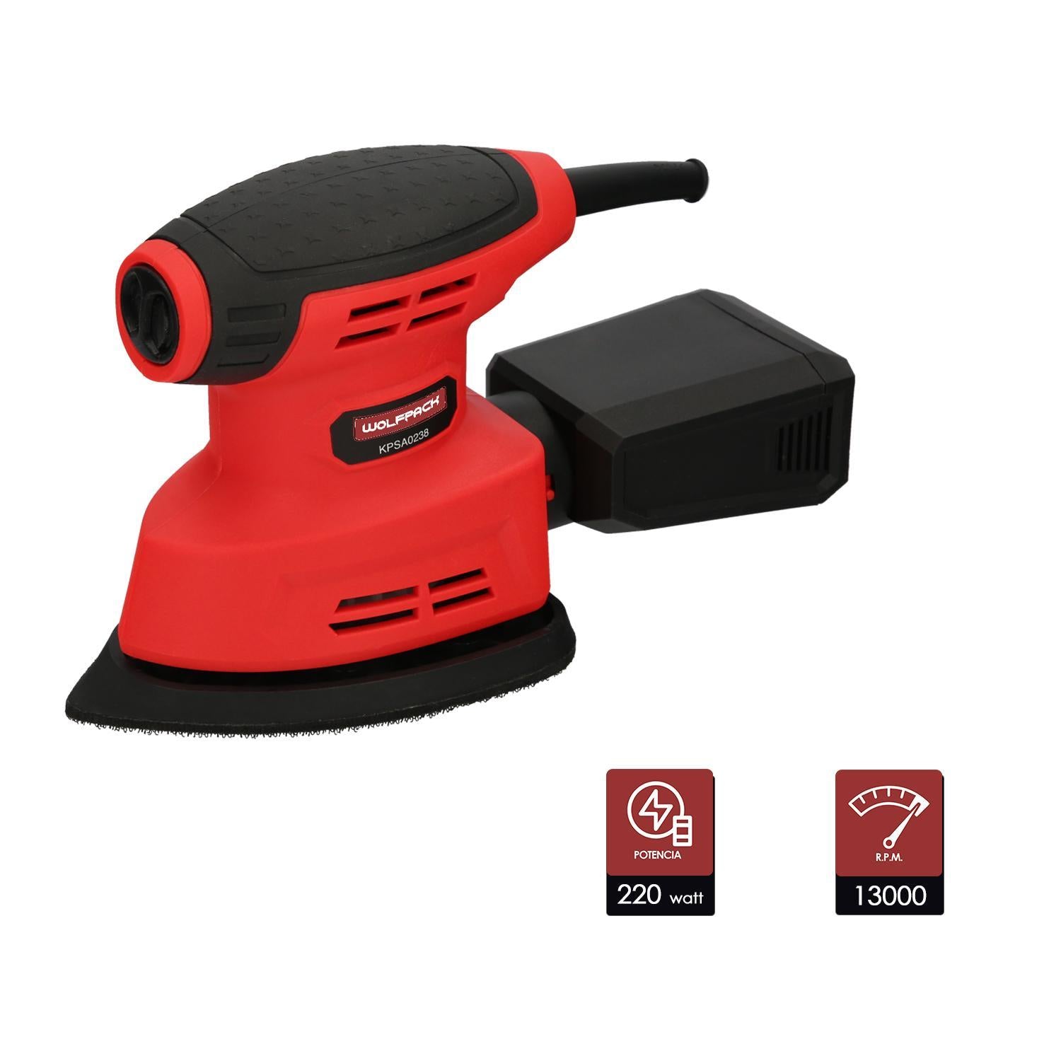 Lijadora Wolfpack Delta 220 Watt. Lijadora Mouse Multifunción. Decapado, Lijado, Eliminar Oxido, Etc.