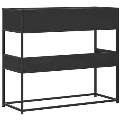 Mesa Consola De Madera Contrachapada Negro 90x35x80 Cm_4