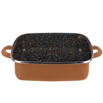 Magefesa Copper Tartera Cuadrada 27 Sin Tapa De Vidrio, Acero Esmaltado Vitrificado, En Cobre, Inducción Y Lavavajillas_0
