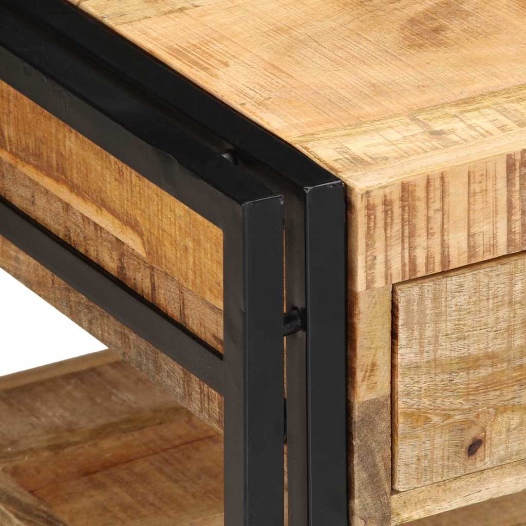 Mesa De Centro 90x50x38 Cm De Madera Maciza De Mango_4