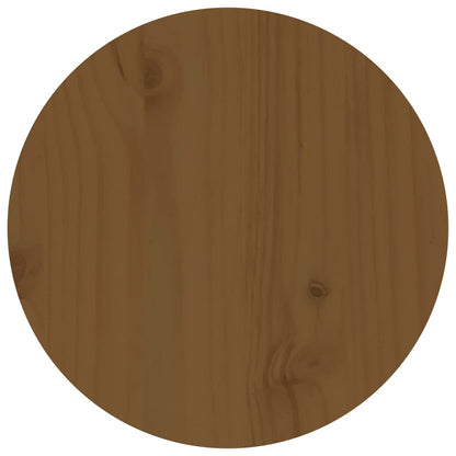 Mesa De Centro De Madera Maciza De Pino Marrón Miel Ø35x35 Cm_4