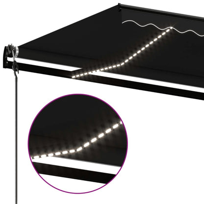 Toldo Automático Led Sensor De Viento Gris Antracita 400x350 Cm_3