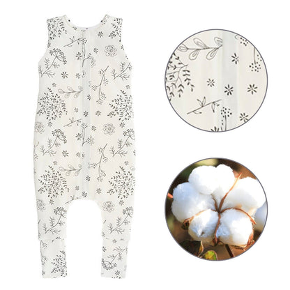 Saco De Dormir Con Pies Reversible T-m Jersey Algodón Black Dots-bloom