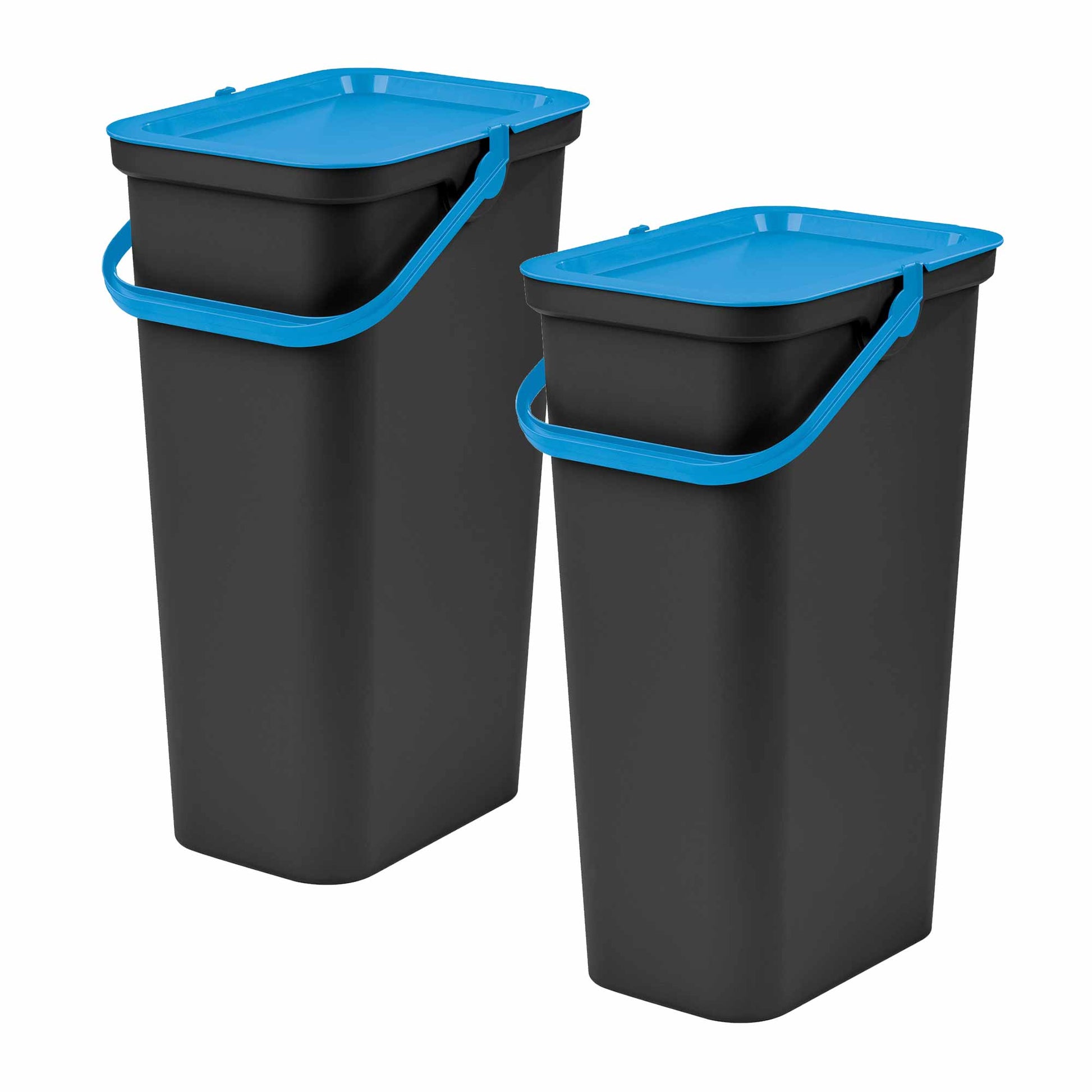 Set De 2 Papeleras moda 25l Con Asa Azul Y Negro_0