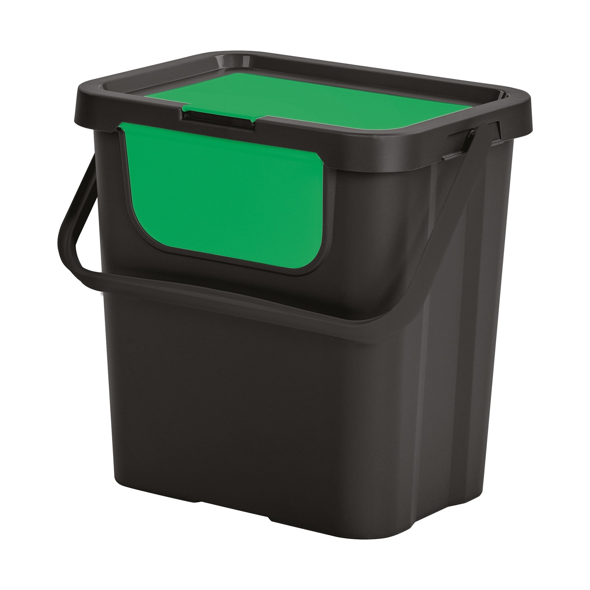 Papelera moda Doble 24l Con Asa Negro/verde_0