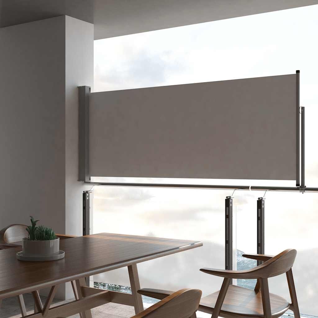 Vidaxl Toldo Lateral Retráctil Para Patio 100x300 Cm Gris_1