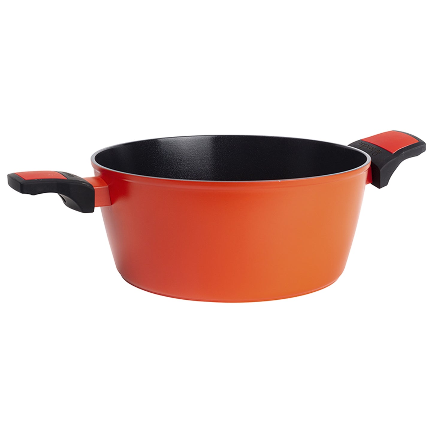 Cacerola Con Tapa En Aluminio Forjado Color Naranja - Ø28 X 13 Cm