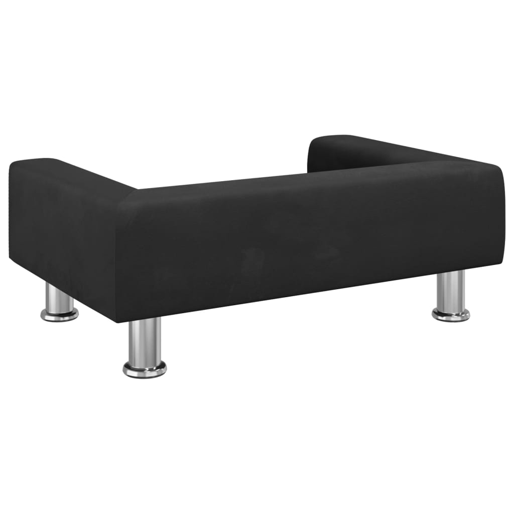 Cama Para Perros De Terciopelo Negra 70x45x26,5 Cm / Vetonek_4