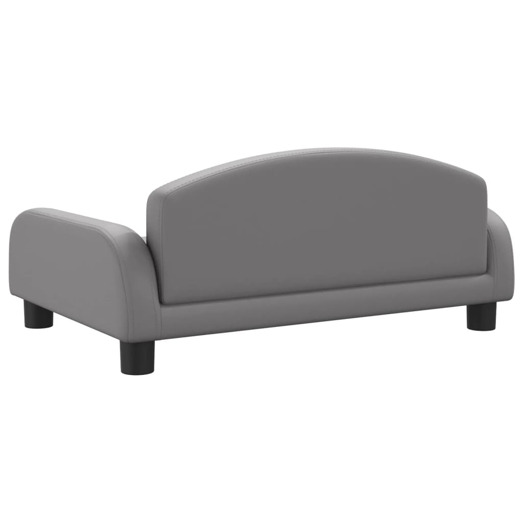 Cama Para Perros De Cuero Sintético Gris 70x45x30 Cm / Vetonek_1