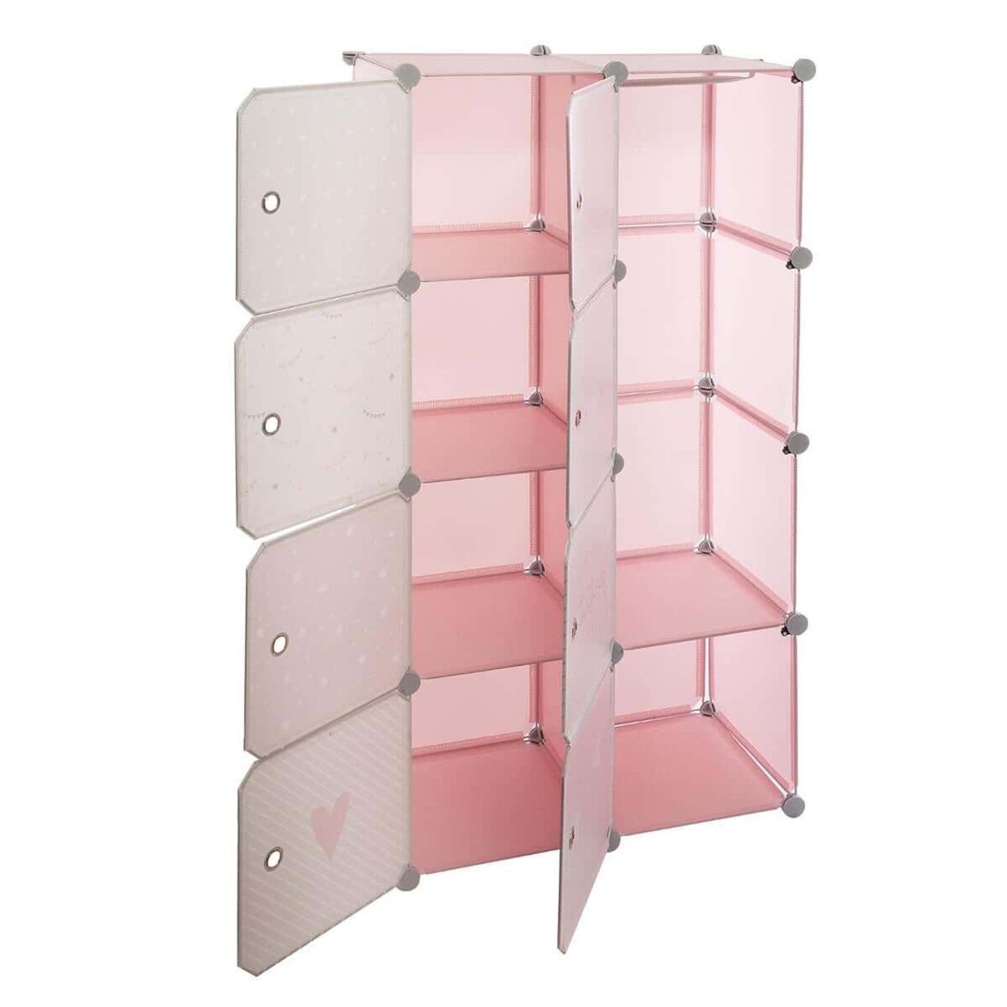 Well Home - Armario Taquillas Rosa Perfecto Para Organizar La Habitación De Tus Niños 65 X 31,5 X 125 Cm