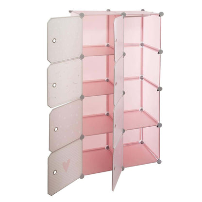 Well Home - Armario Taquillas Rosa Perfecto Para Organizar La Habitación De Tus Niños 65 X 31,5 X 125 Cm