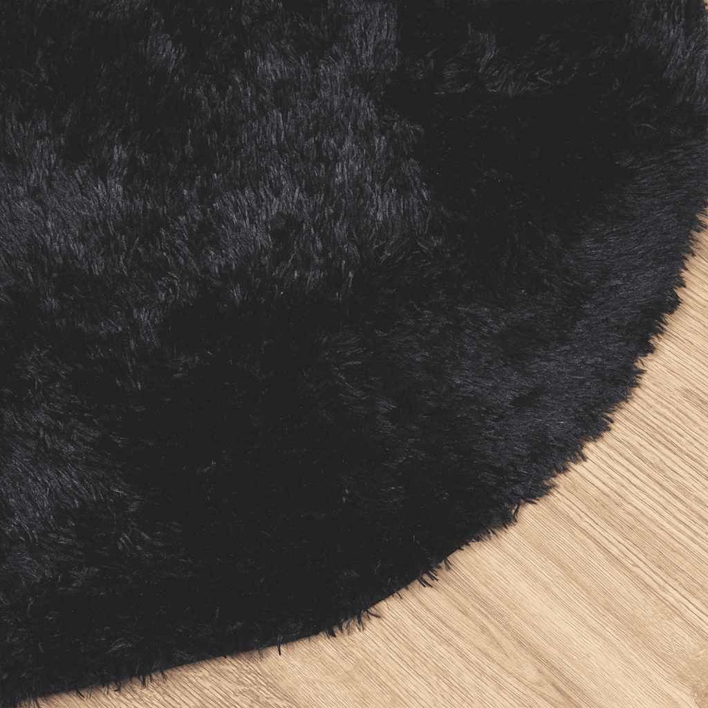 Vidaxl Alfombra Peluda De Pelo Largo Navarra Negra 100x100cm Poliéster_3
