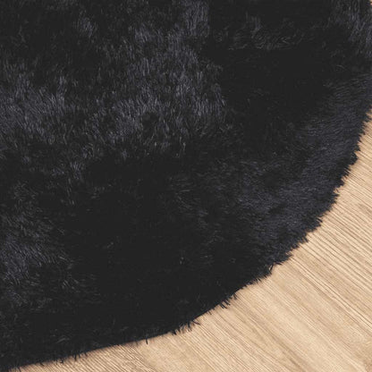 Vidaxl Alfombra Peluda De Pelo Largo Navarra Negra 240x240cm Poliéster_3