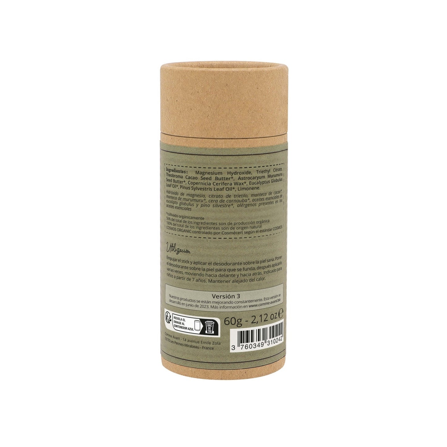 Desodorante sólido de eucalipto y pino silvestre Comme Avant 60 g