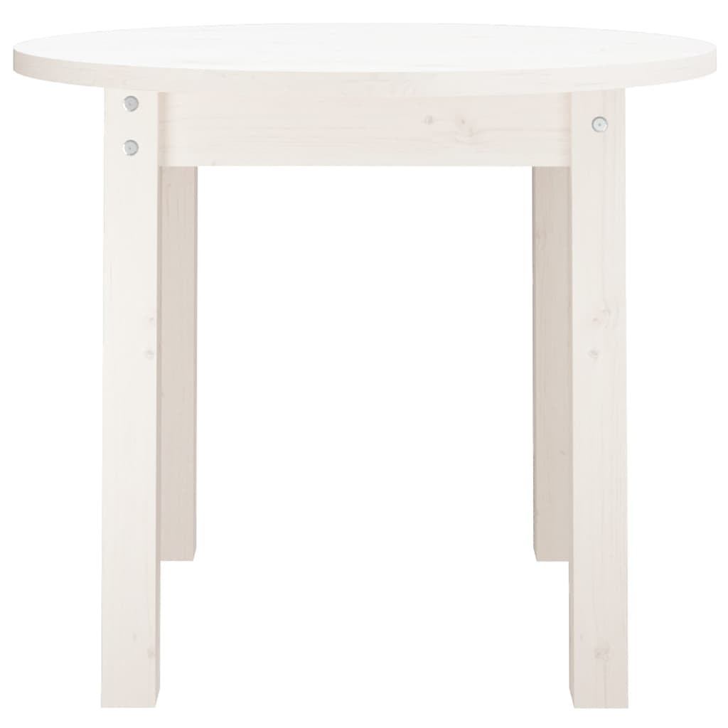 Mesa De Centro De Madera Maciza De Pino Blanco Ø 55x45 Cm_3