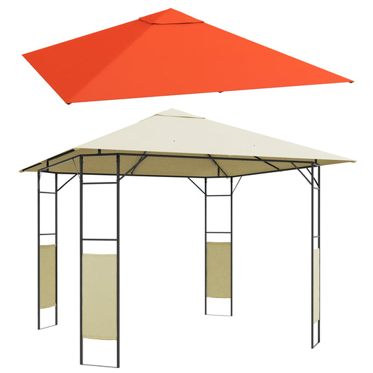 Outsunny Conjunto De Cenador De Jardín 3x3x2,6 M Y Techo De Repuesto 3x3 M_0