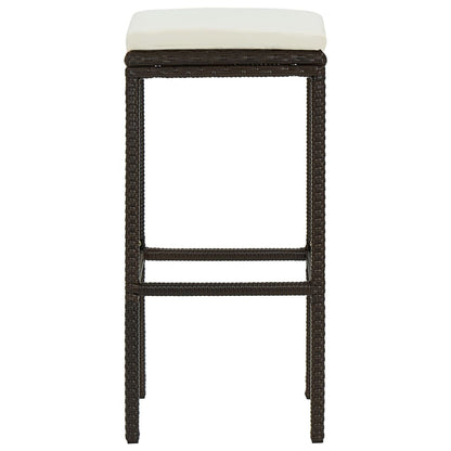 Taburetes De Cocina Con Cojines 2 Uds Ratán Sintético Marrón_3