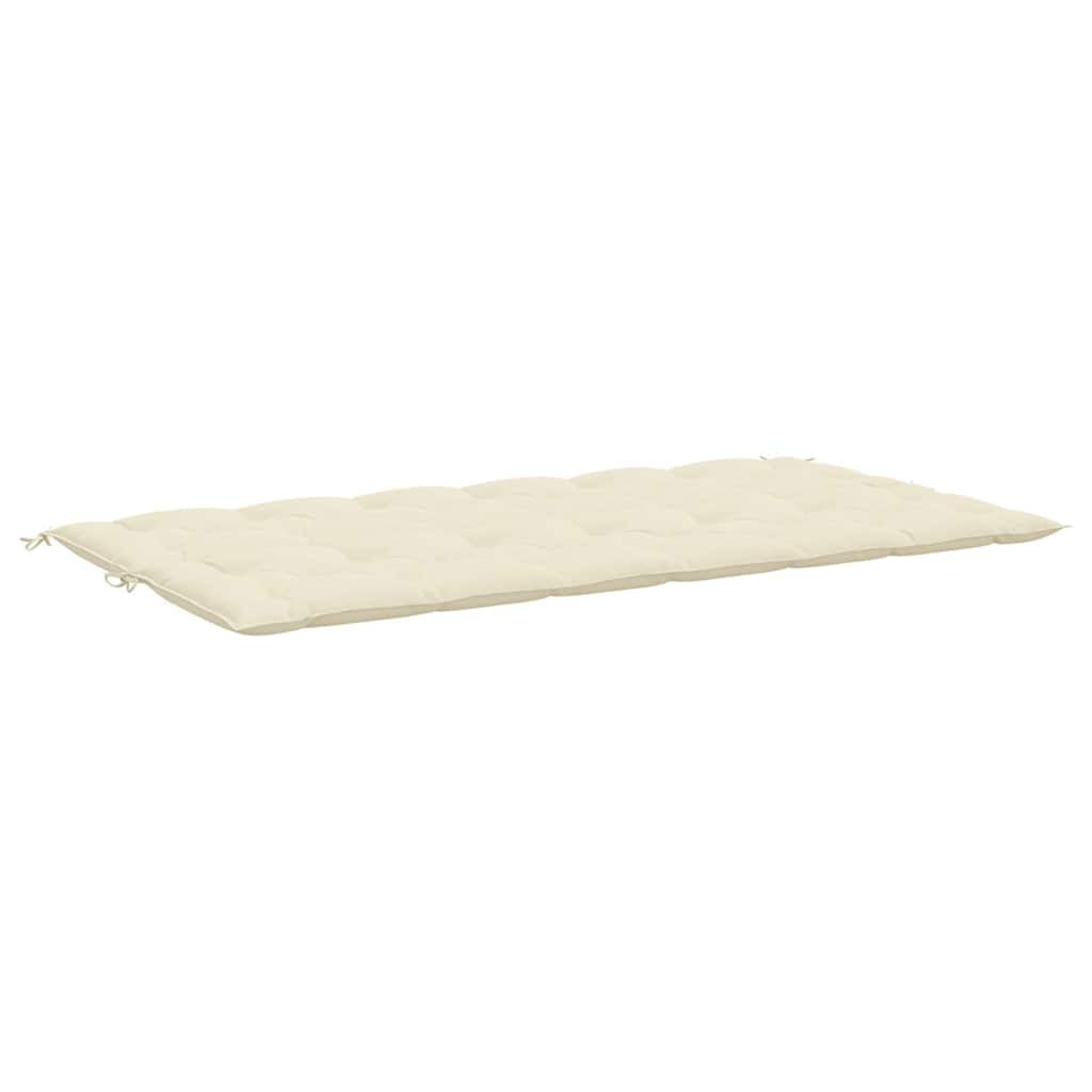 Vidaxl Cojín De Banco Jardín Tela Oxford Blanco Crema 200x(50+50)x7 Cm_3