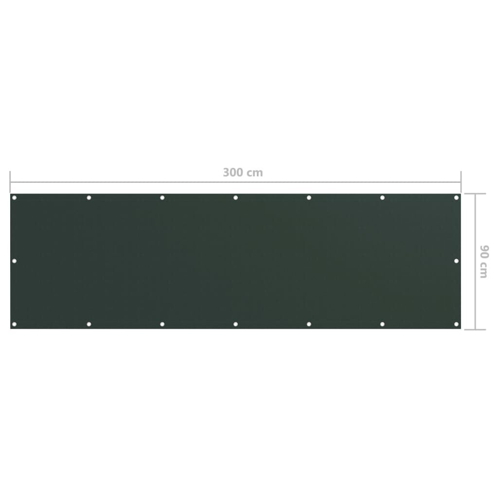Vidaxl Toldo Para Balcón Tela Oxford Verde Oscuro 90x300 Cm_2