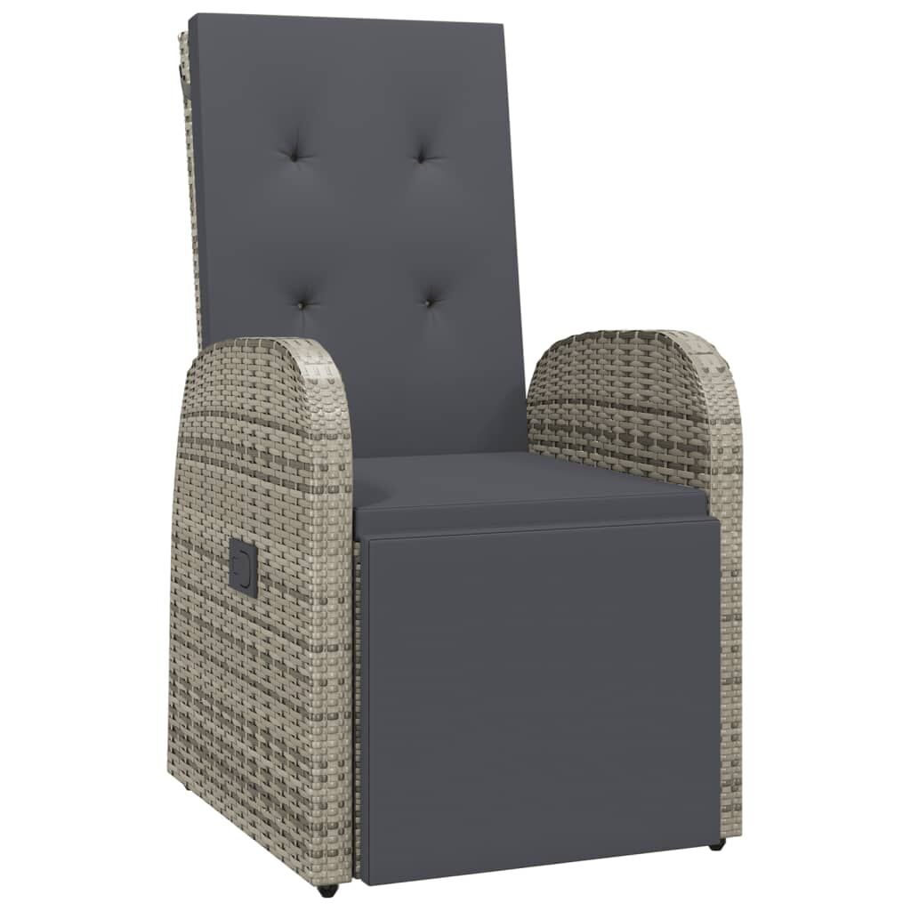 Vidaxl Sillón Reclinable De Jardín Con Cojín Ratán Sintético Gris_0